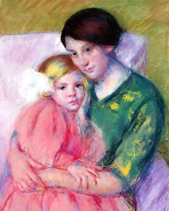 Mother and Child Reading Painting by Mary Cassatt 8x10" Art Print - Restored - Picture 1 of 1