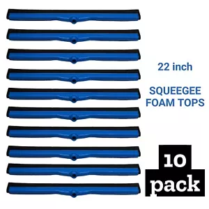 10pk Floor Squeegee Foam Dual Moss Blue Plastic 22 in Scrub Bathroom Floors Tile - Picture 1 of 9