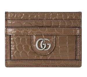 GUCCI MEN'S CROCODILE CARD CASE WITH DOUBLE GG. ITEM 751979 EZIBG 2351 AUTHENTIC - Picture 1 of 19