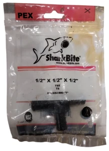 T-shirt SharkBite PEX Poly UP362A 1/2" x 1/2" x 1/2" SPEDIZIONE GRATUITA - Foto 1 di 1