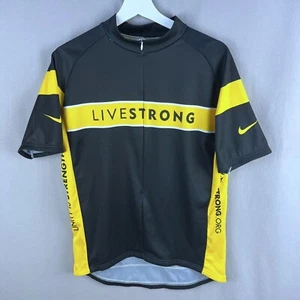 Nike Livestrong Cycling Jersey Mens XL Lance Armstrong Black Yellow 1/2 Zip 2006 - Picture 1 of 15