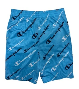 Champion Boys' AOP Multi Script Mesh Shorts blue with pockets size XLB (16-18) - Picture 1 of 6