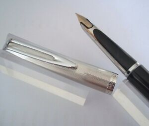 Pen Waterman Cf Cap Motif Streaks Plate Silver Pen Gold J361