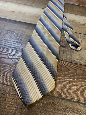 "Corbata larga Paul Dione para hombre a rayas amarillas seda pura 60"" x 3,5"" clase adulto" Foto 1 de 4