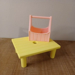 Playskool Dollhouse Pink Horse Basket Tool Crate with Yellow Picnic Table Lot 2 - Picture 1 of 5