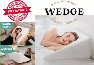 Bed Wedge Pillow Cushion Back Support with Premium Foam Helps with Acid Reflux - Picture 1 of 9
