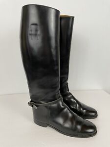 Vintage Marlborough Black Leather Riding Boots Equestrian 5.5 C  Made in England