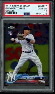 2018 Topps Chrome Update Series Gleyber Torres #HMT26 RC PSA 10 Gem Mint Yankees - Picture 1 of 2