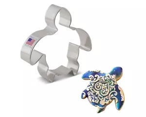 Cortador de galletas de metal SEA TURTLE - por Ann Clark - 4 3/4 pulgadas - Imagen 1 de 1