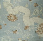 Hodsall Mckenzie Lace Floral Blue Brown Cream Linen Cotton New Remnant