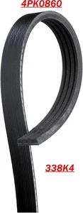 DriveWorks 338K4 / 4PK0860 / K040338 Serpentine Belt - 14mm X 874mm - 4 Ribs - Picture 1 of 5