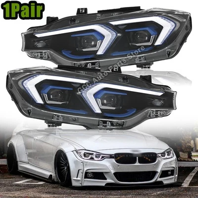 For BMW F30 F31 F35 2013-2019 3 Serie 1Pair RHD LED DRL HeadLamps Assembly - Image 1 of 4