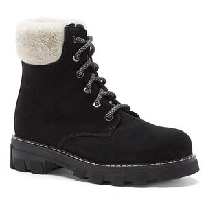 La Canadienne Andy Suede Sherling Winter Hiker Booties Black 11 NEW! $625 - Picture 1 of 5