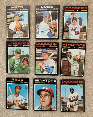 1971 Topps, 30 cartas, Salón de la fama, Richie Allen, Vida Blue, Hunter, Robinson, High #s Foto 1 de 4
