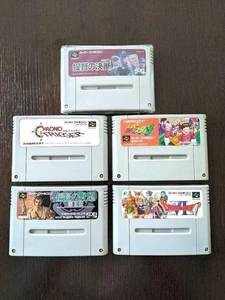 Super Famicom Game Lot x5: Chrono Trigger, DQ VI, Nobunaga, Admiral, Famista - Picture 1 of 5