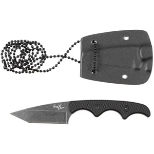Fox Outdoor Neck II Knife G10 Handle Sheath EDC Tanto Stonewashed - Picture 1 of 3