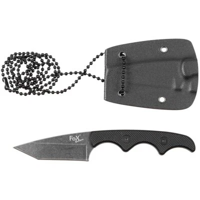 Fox Outdoor Neck II Knife G10 Handle Sheath EDC Tanto Stonewashed - Image 1 of 3