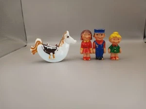 Ideal 1975 Think & Learn Magnet Man, Magnet Woman, Girl, White Rocking Horse - Picture 1 of 11
