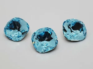 12 mm Aqua Preciosa MAXIMA Cojín Facetado Elegante Piedra Adornado Cristal 3 piezas - Imagen 1 de 8