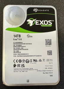 Seagate Exos X18 ST14000NM004J 14TB 12G 3.5" SAS Hard Drive Server - Afbeelding 1 van 1