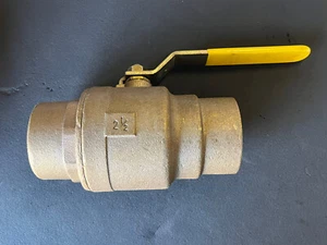 2-1/2" Solder, Standard Port, Bronze Ball Valve, 600 WOG, 150 WSP, MADE IN USA - Picture 1 of 9