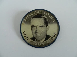 Vintage Nixon-Lodge Hologram Button Pin 2 1\2” - Picture 1 of 4