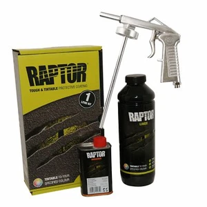 U-Pol Raptor Tintable Tough Protective UV Coating Bed Liner Kit 1L + Schutz Gun - Picture 1 of 1