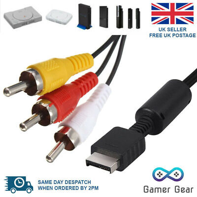 RCA AV TV Video Audio Composite Cable Lead For PS1 PS2 PS3 Adapter 1.8m • 2.84£