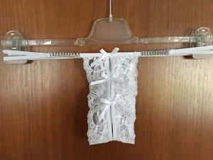 Verführerischer sexy ouvert String Tanga, weiss, offenes spitzen Höschen, Gr.L - Bild 1 von 2