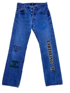 Earthling VIP Los Angeles X Levi’s 501 Jeans 28x28 “Student Of The Game” IYKYK - Picture 1 of 17