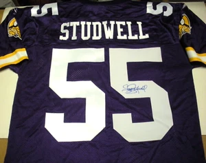 SCOTT STUDWELL MINNESOTA VIKINGS W/COA SIGNED OFFICIAL LICENSED REEBOK JERSEY - Picture 1 of 2