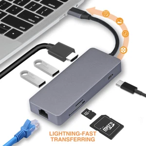 USB C Hub 7 in 1, All-in-One Dongle Multiport 4K Adapter For MacBook Air-Pro - Picture 1 of 6