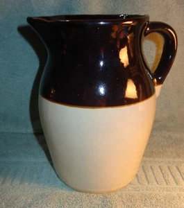 GRAN JARRA DE GRES DE CERÁMICA VINTAGE 8-1/2" DE ALTO MARRÓN Y TOSTADO 64 ONZAS - Imagen 1 de 7