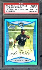 POP 1 - PSA 10 2008 Bowman Chrome "Blue Refractor" Rookie Logan Morrison RC /150 - Picture 1 of 2