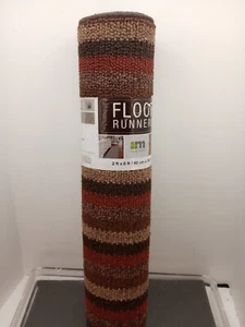 Multi Home 2'x6' Earth Tone Stripes Runner Rug Non-Slip Hallway Floor Carpet - Picture 1 of 7