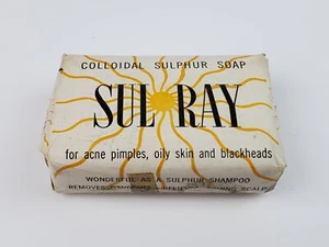 Vintage Sul Ray Sulphur Soap bar Pharmacy display advertising New old stock - Picture 1 of 5