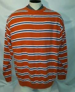 MENS sweater striped orange IVY CREW classics Crew Neck Pullover Size XXL - Picture 1 of 3