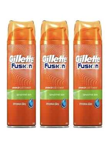 Gillette Fusion Hydra Gel Shave Prep (Sensitive Skin) 3 x 195g - Picture 1 of 1