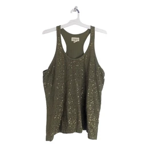 Denim & Supply Ralph Lauren - Women's Sequin Tank Top Olive Cotton Size Large - Picture 1 of 5