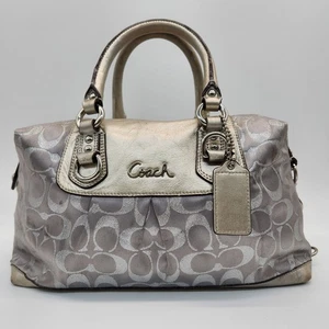 Bolso de Mano COACH Lona Firma Plateado 15804 - Imagen 1 de 12