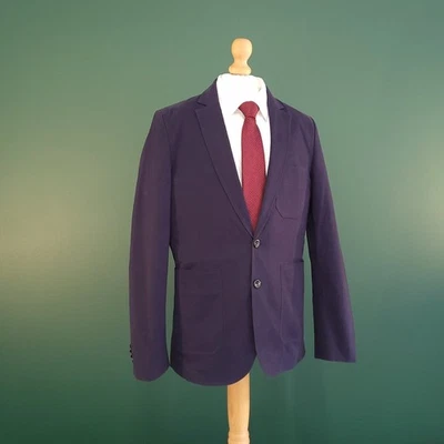 Paul Smith Blazer Men's Size 36 Navy Blue Cotton Blend Notch Lapel Sport Jacket - Image 1 of 4