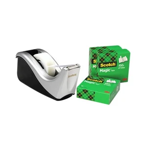 Dispenser C60 argento per nastro adesivo Scotch® Magic 810 + 4 rotoli 19 mm x 3 - Foto 1 di 1