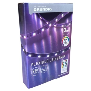 GRUNDIG LED Streifen 3m RGB + Musikfunktion Fernbedienung inkl. 12 Farben - Bild 1 von 6
