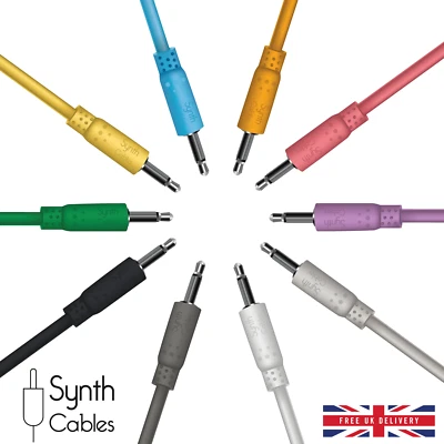 SYNTH CABLES Mono Patchkabel - 5 x 3,5 mm PVC für Eurorack Synthesizer - Synthkabel