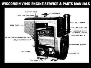 WISCONSIN VH4D 4cyl ENGINE SERVICE and PARTS MANUALs for VH 4D Tractor Repair - Bild 1 von 6