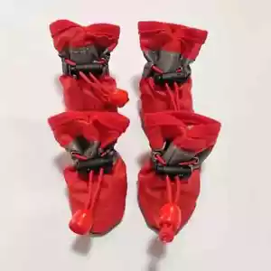 Outdoor Paw Protector Reflective Strip Booties Shoes ~ Red ~XXL Toy/Small Dogs - Picture 1 of 4