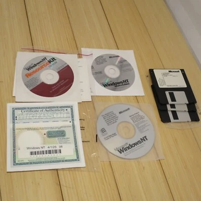Microsoft Windows NT Workstation 4.0 SP3 CD-ROM, 3.5 disks, Manual & COA 06 - Image 1 of 4