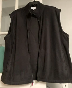Saddlebred Fleece Full Zip Vest Sleeveless 100% Polyester Black Mens Size 2XL - Picture 1 of 3