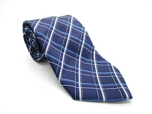ALEXANDER JULIAN COLOURS Navy Multicolor Geometric Pattern Hand Made Tie - Picture 1 of 2