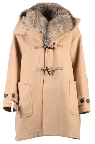 CAPPOTTO MONCLER MISTO PELLICCIA E LANA DI VOLPE UK 8